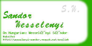 sandor wesselenyi business card